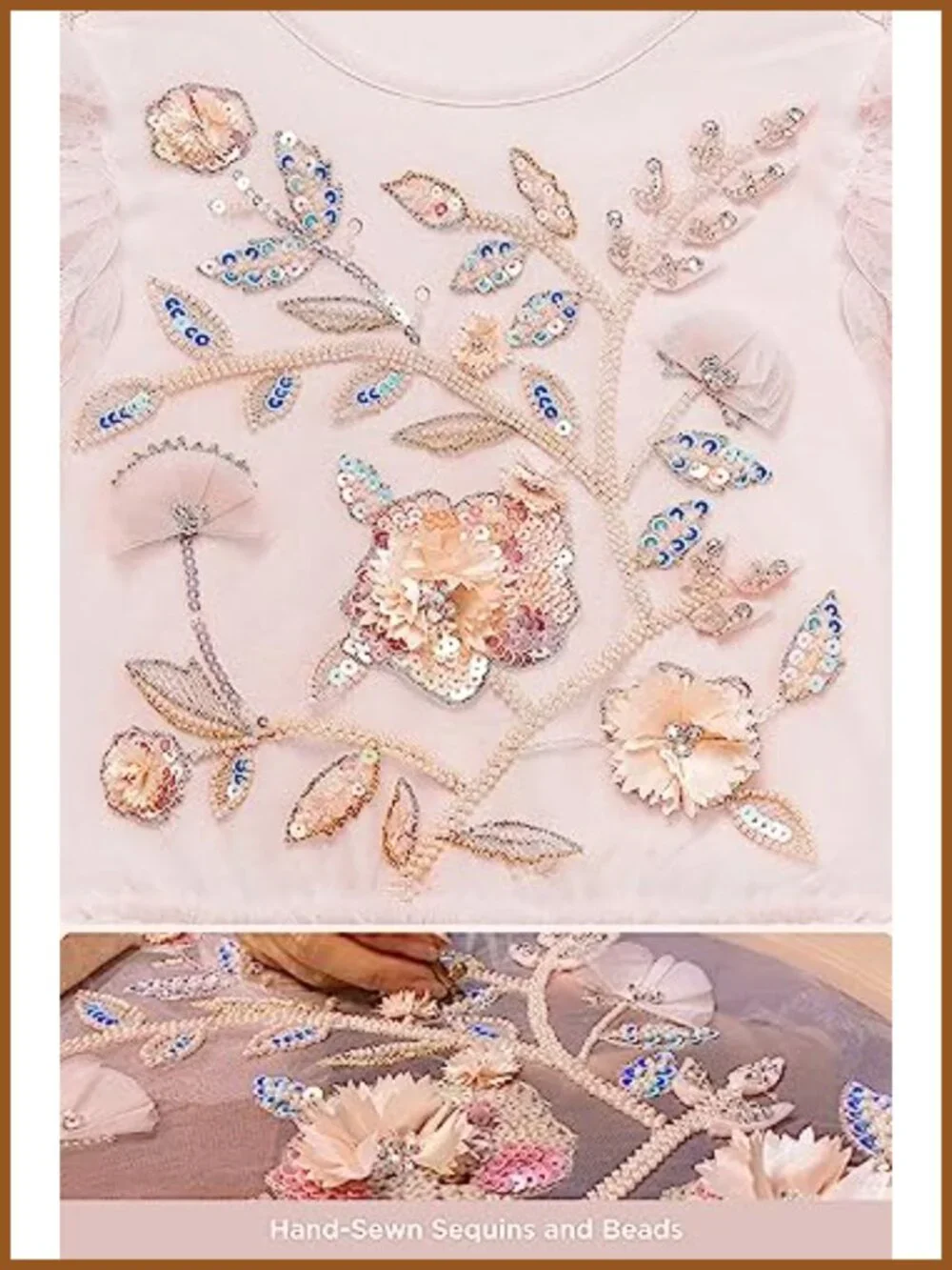 N/A embroidered tulle